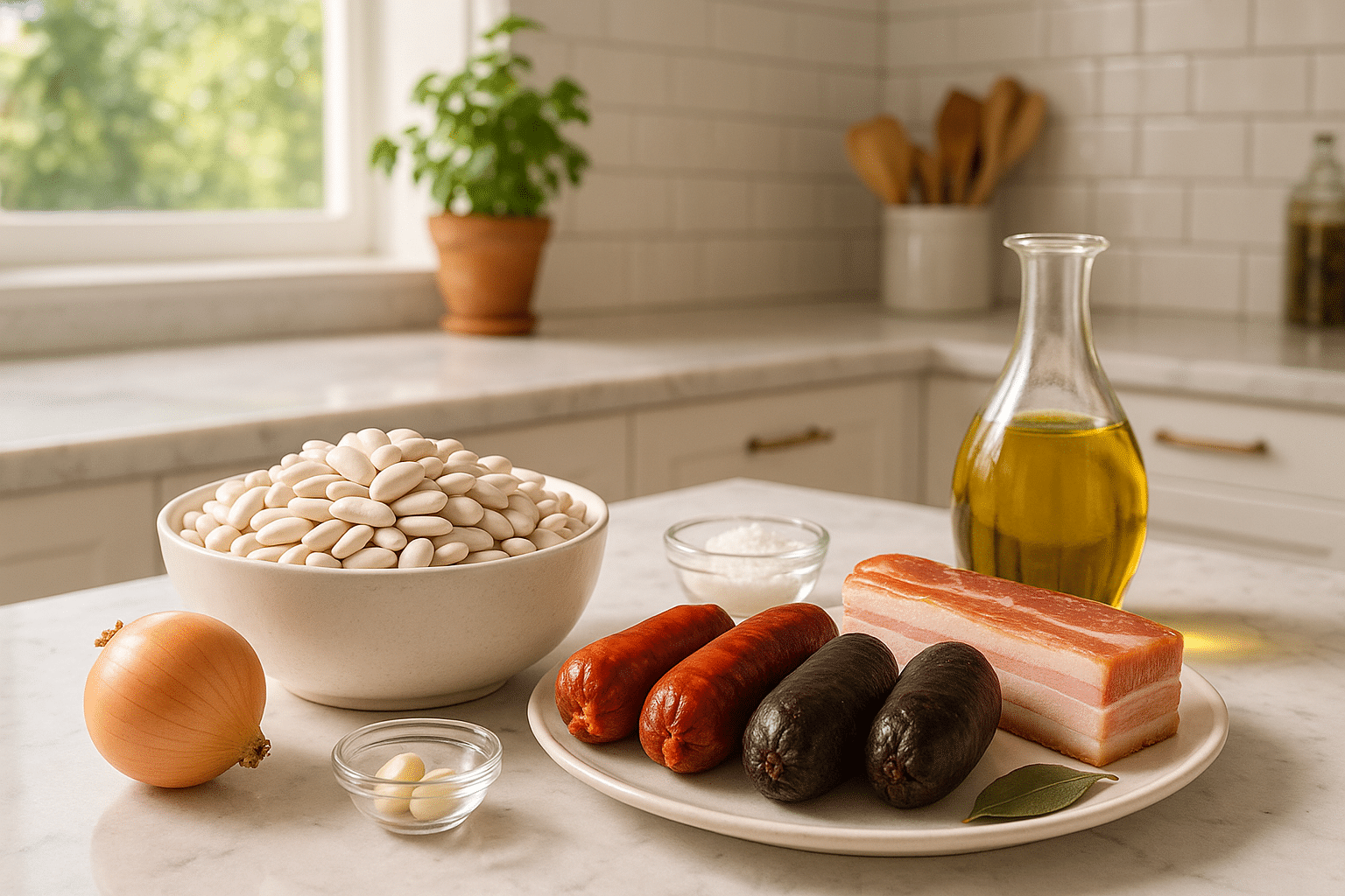 Ingredientes para la Fabada asturiana