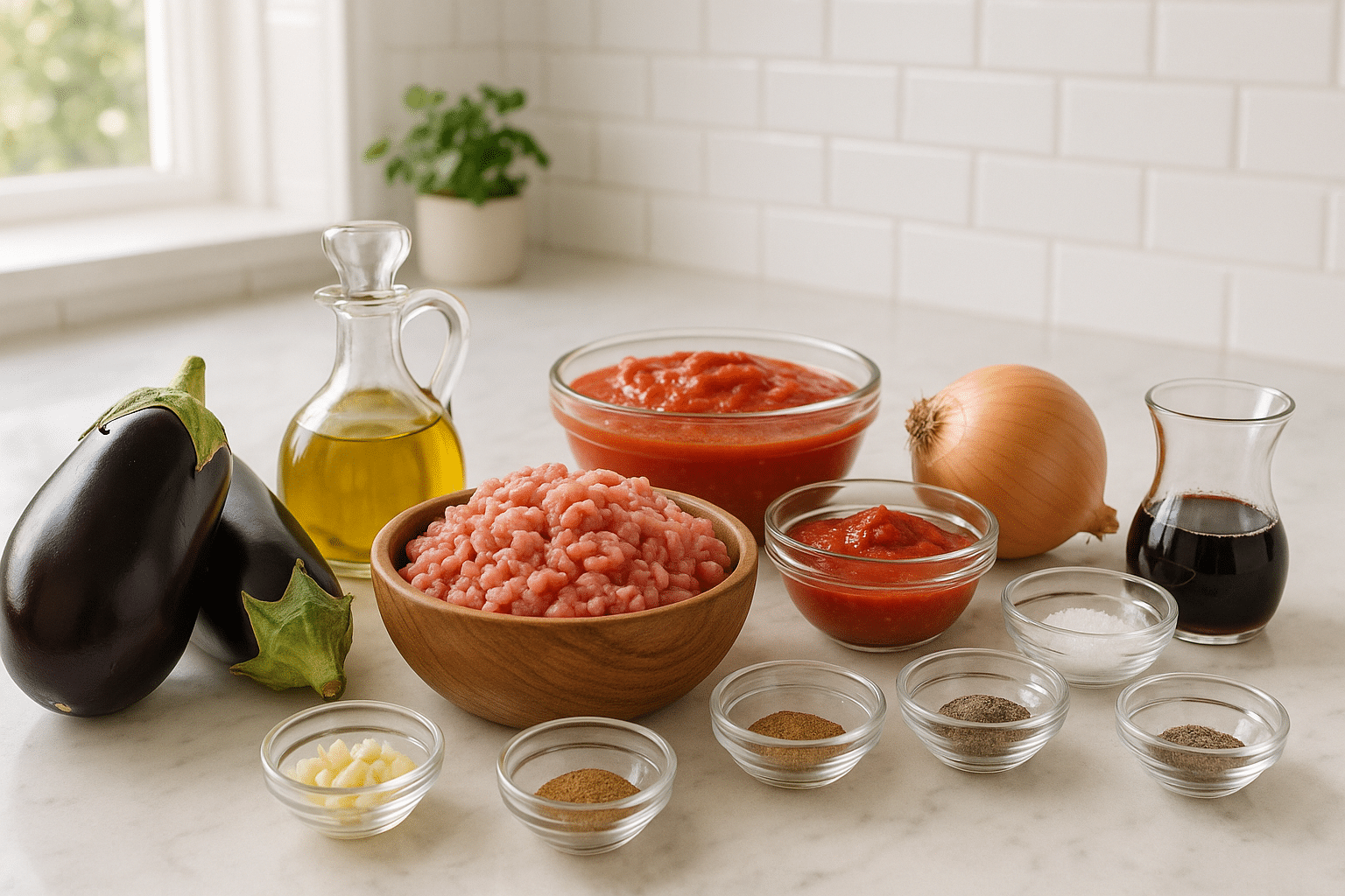 Ingredientes para hacer  Moussaka de Cordero