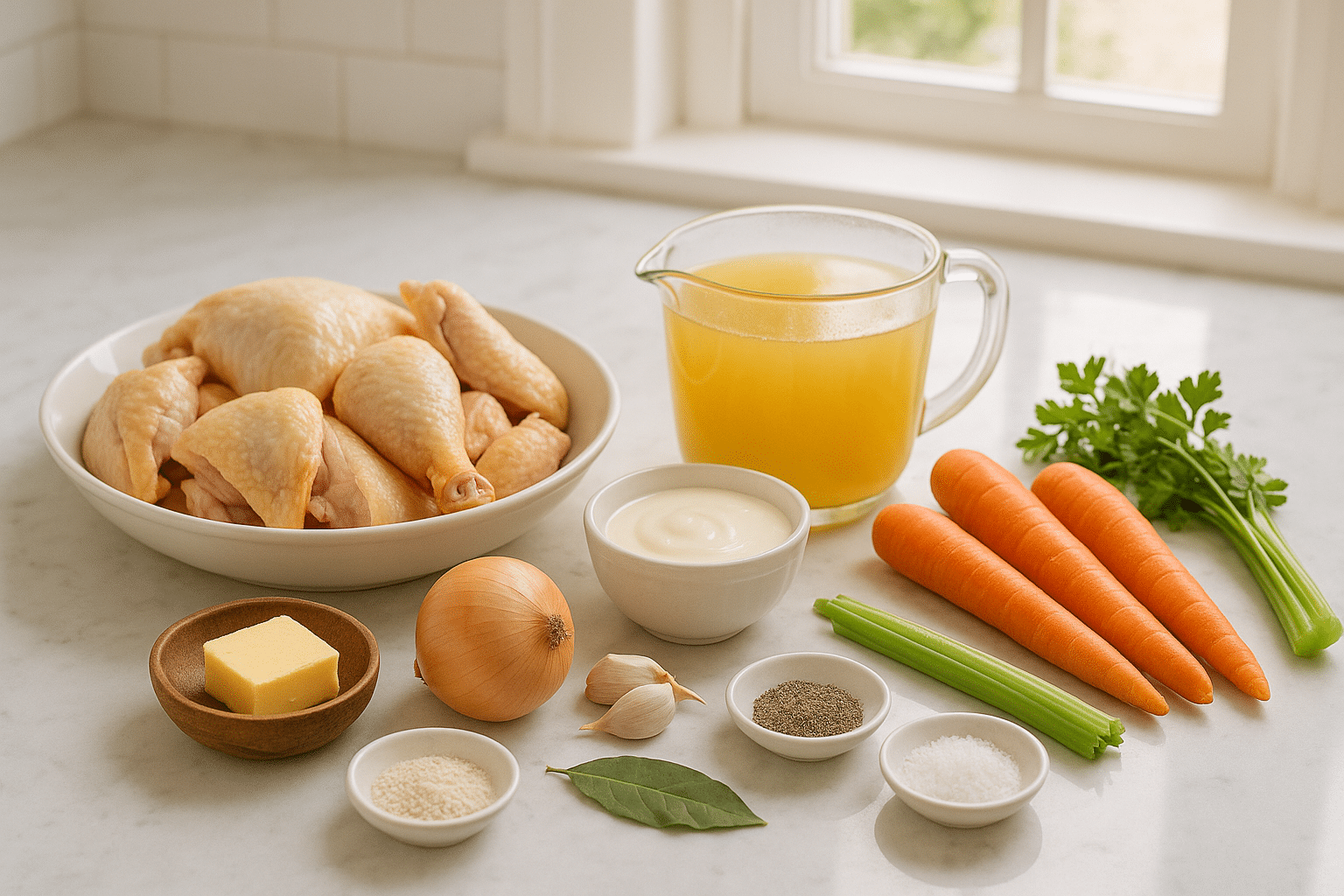 Ingredientes para hacer crema de gallina