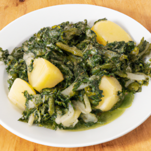 Acelgas con patatas al aceite de piñones