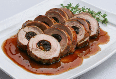 Asado de cerdo relleno con ciruelas