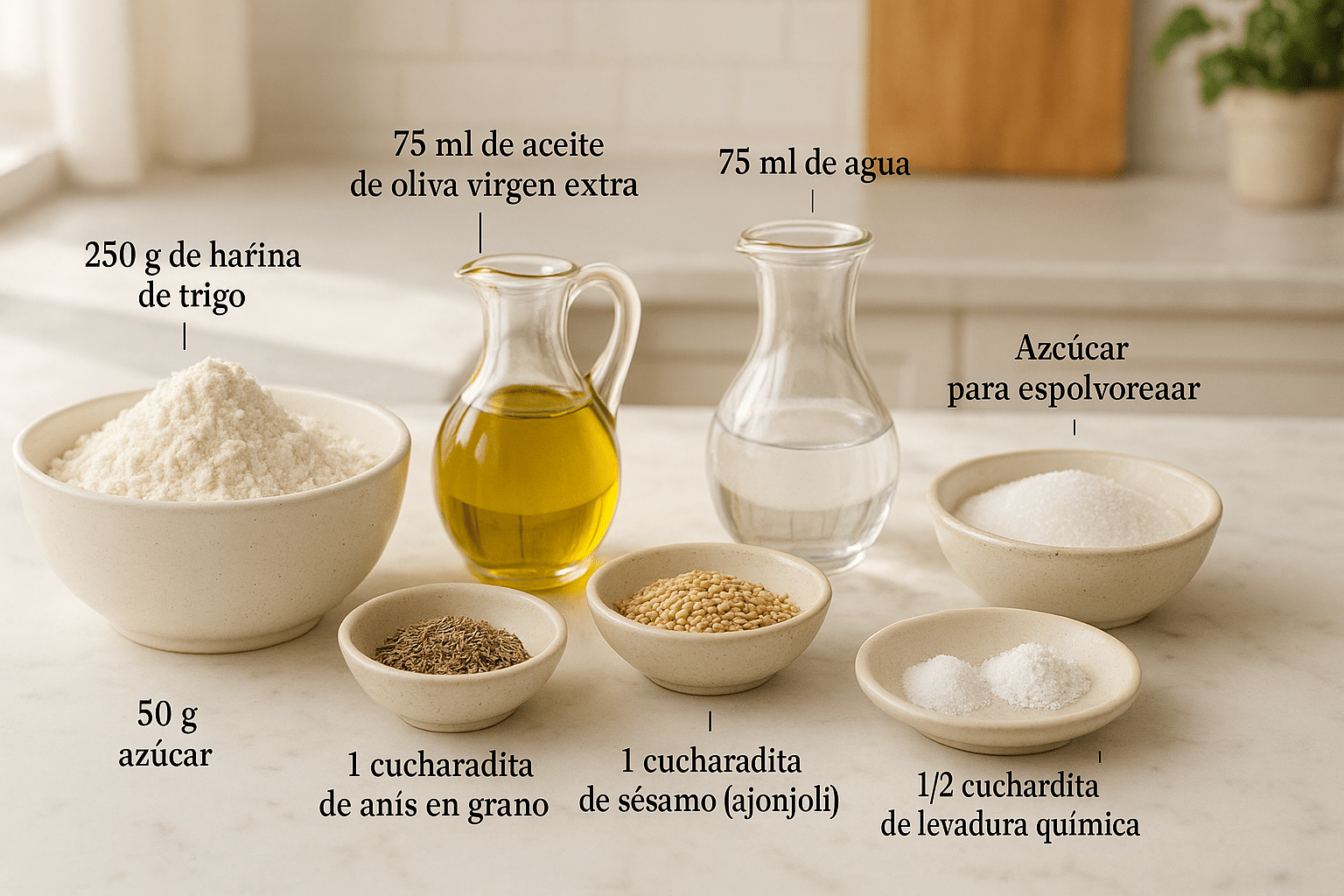 Ingredientes para la receta de Tortas de Aceite