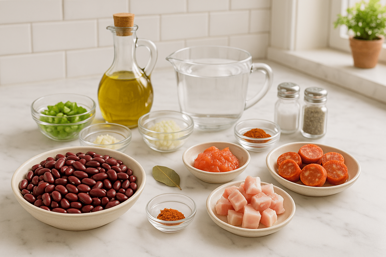 Ingredientes para hacer la Receta de Alubias Rojas