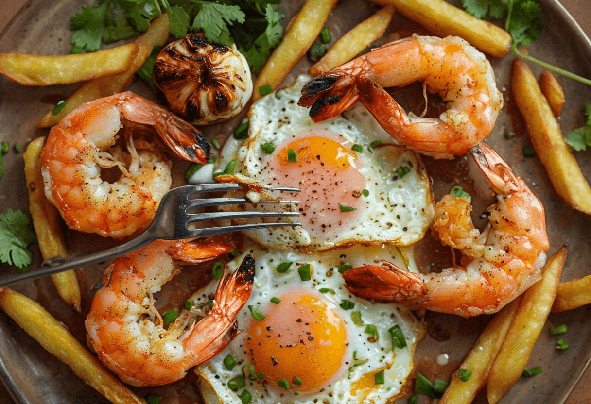  Instrucciones para hacer Huevos Escalfados con Gambas