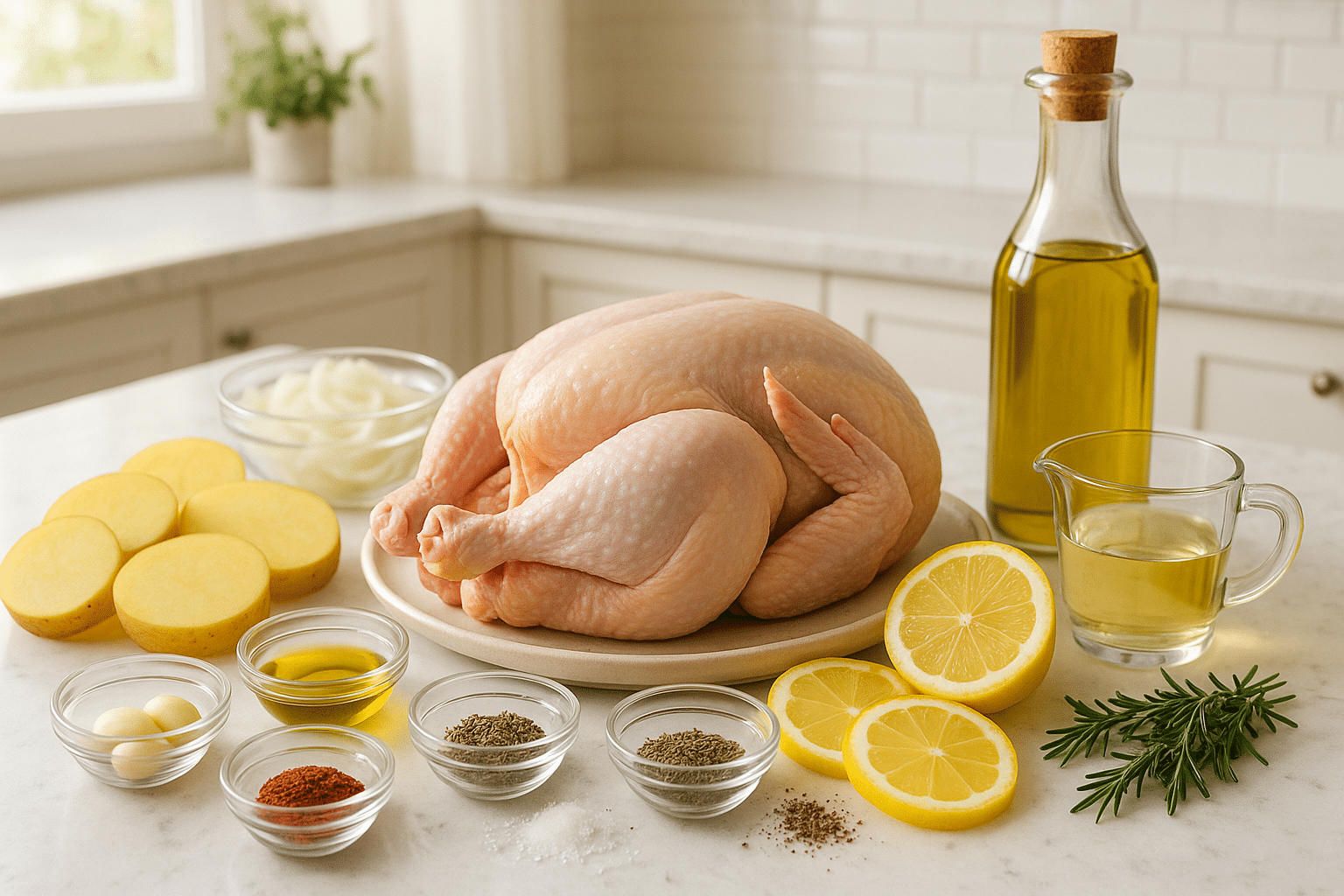 Ingredientes para hacer pollo al horno