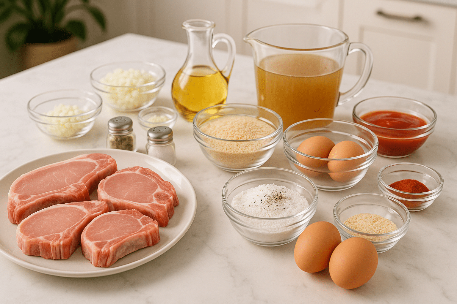 Ingredientes para hacer Chuletas Empanadas En Salsa