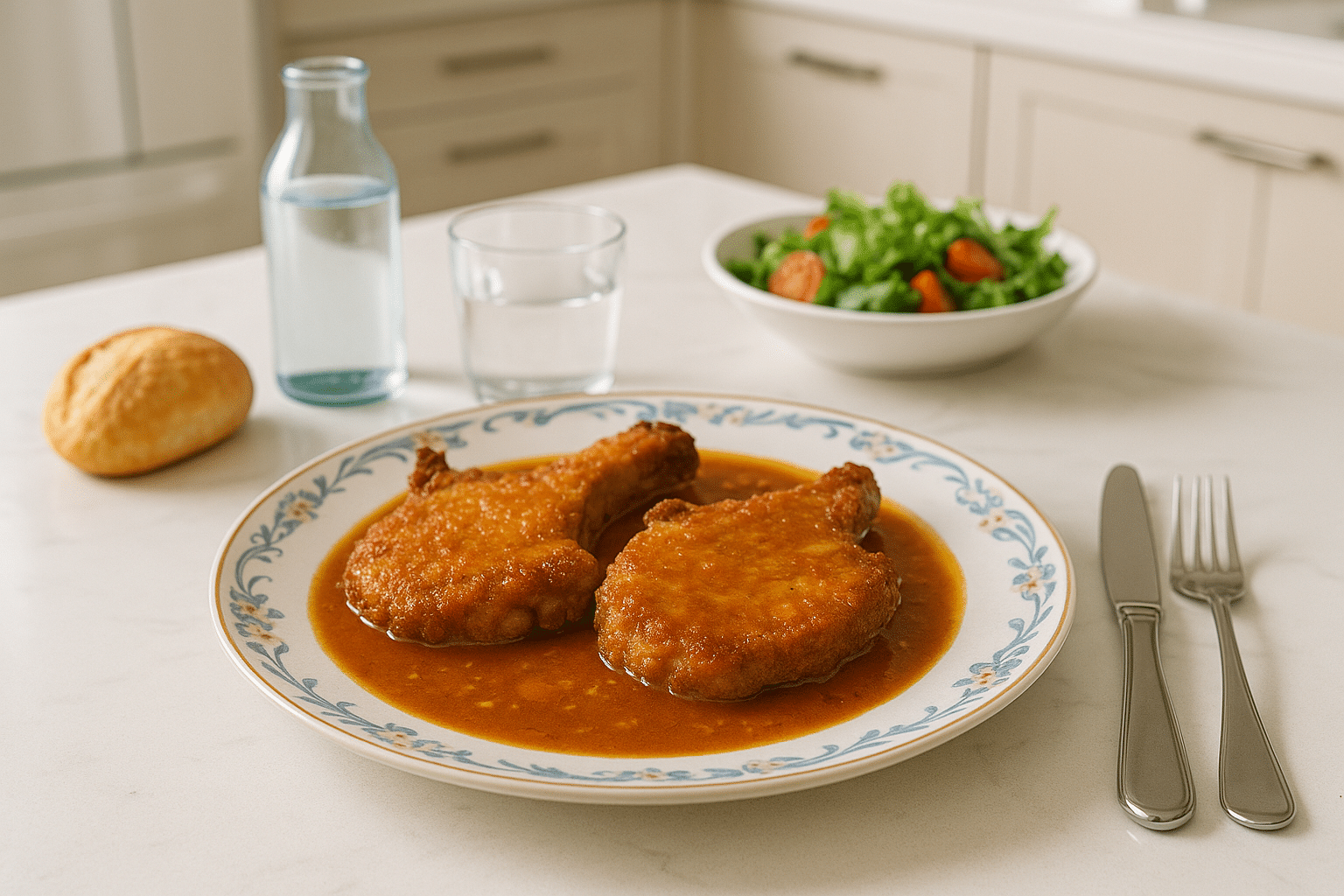 Receta casera de Chuletas empanadas en salsa