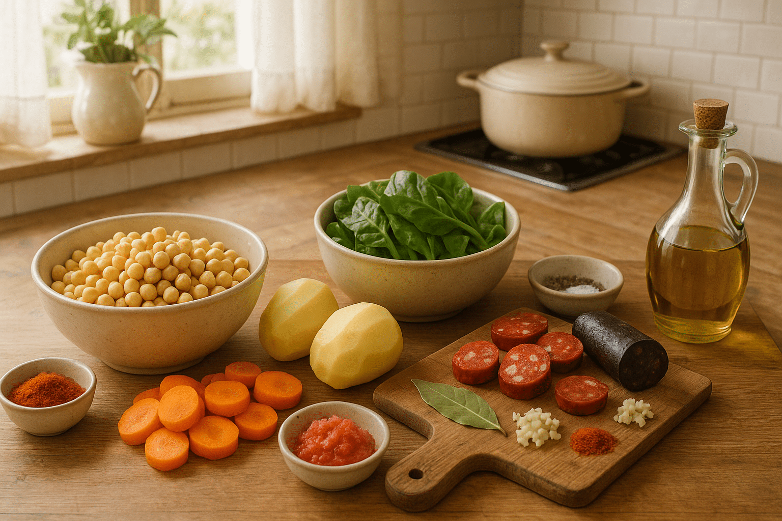 Ingredientes para el potaje Murciano