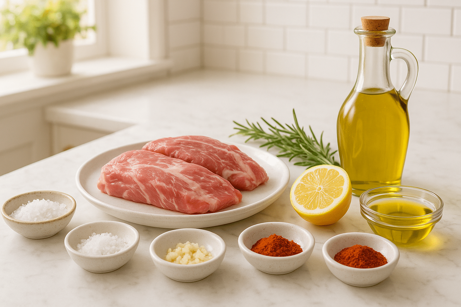 Ingredientes para hacer el Secreto de cerdo ibérico