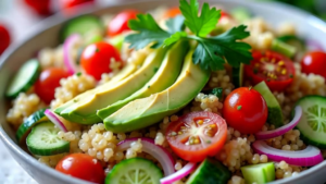 Ensalada Fácil De Quinoa Y Aguacate