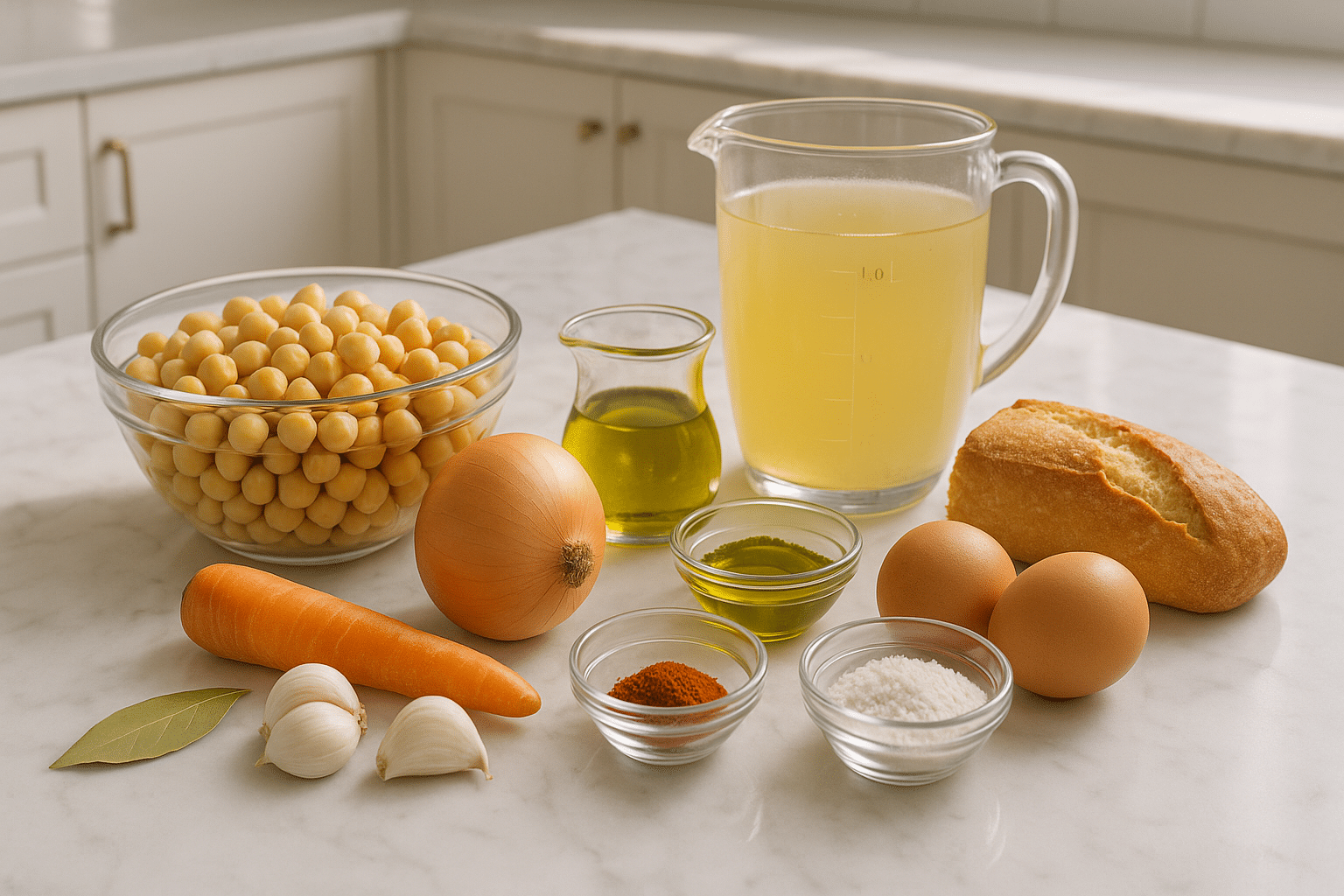 Ingredientes para el Potaje con Garbanzos y Repápalos
