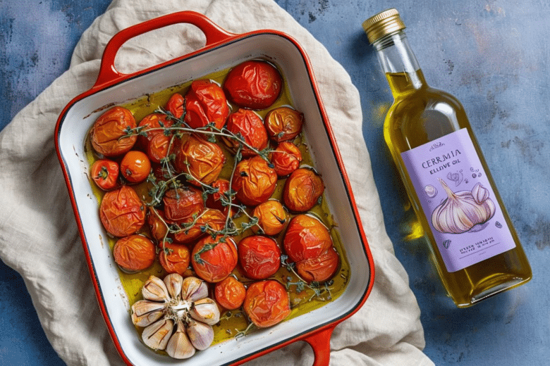 Receta de Tomates Cherry al Horno con Ajo