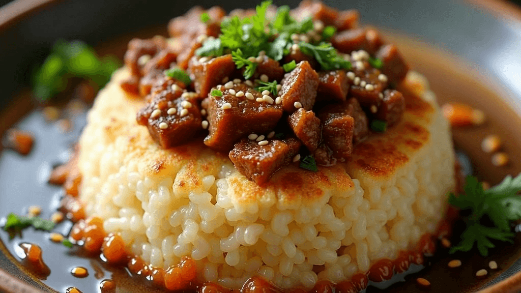 Pastel de arroz y carne picada