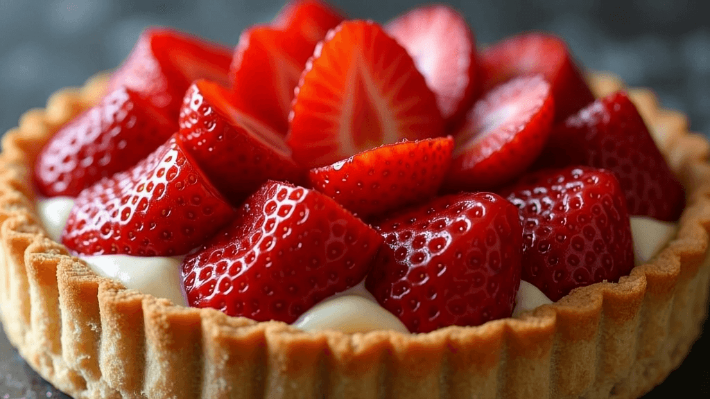 Tarta de fresa con crema pastelera