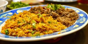 Carne de Res y Arroz con Verduras. Receta de arroz
