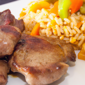 Carne de ternera y Arroz con Verduras