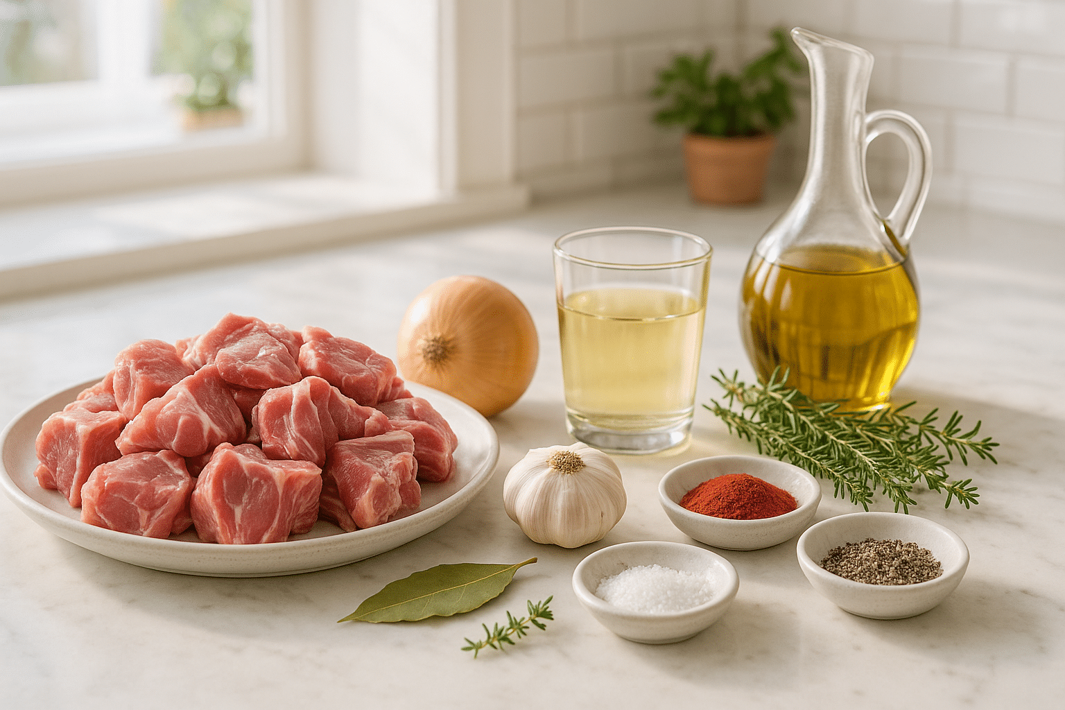 Ingredientes para la Caldereta de Cordero Segoviana