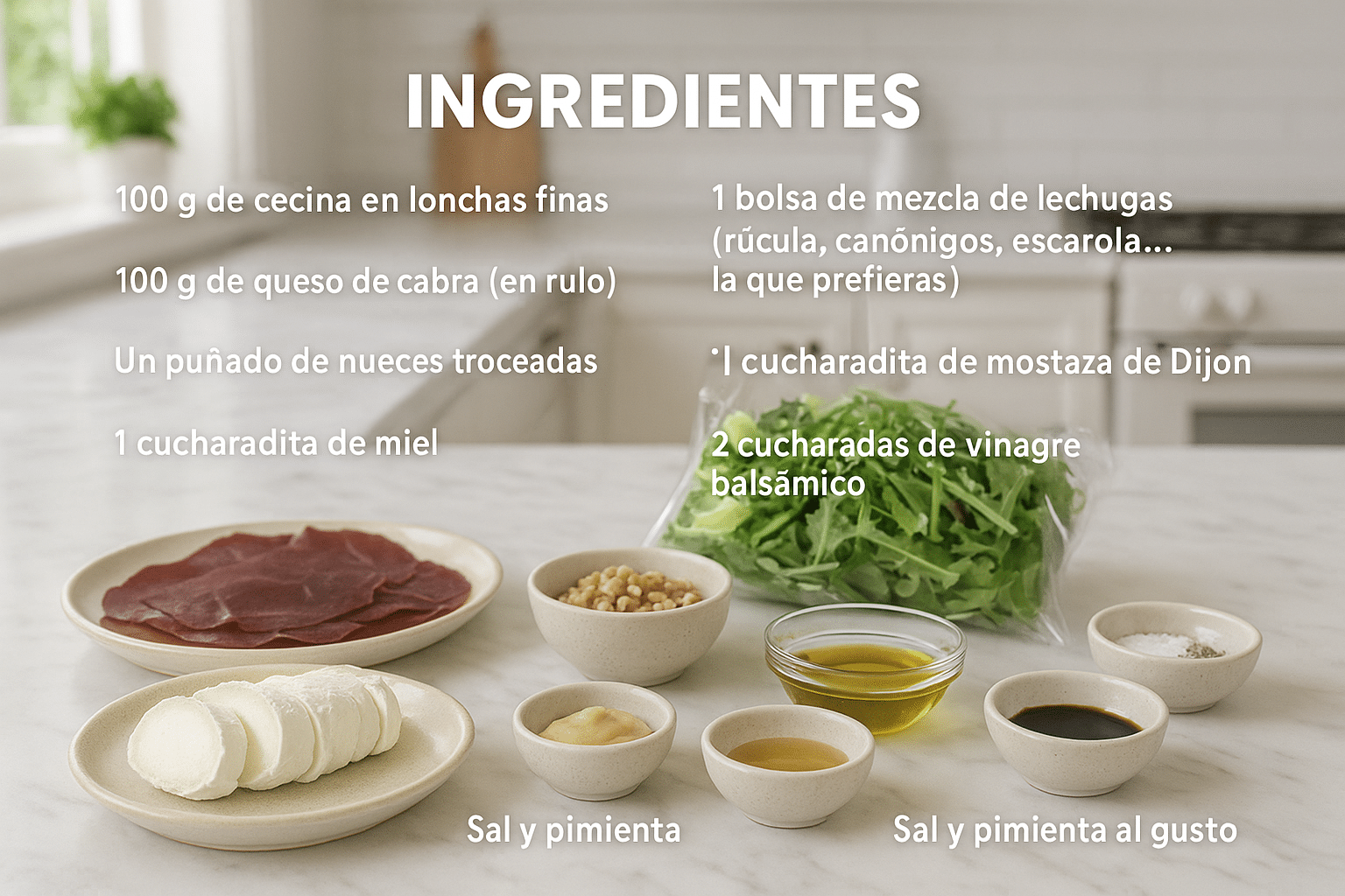 Ingredientes Ensalada de Cecina y Queso de Cabra
