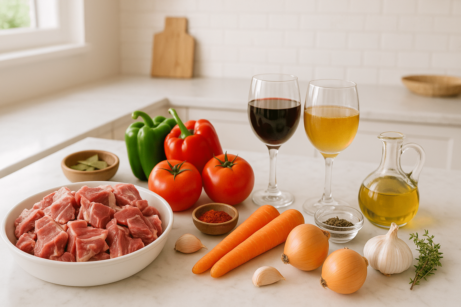 Ingredientes para la Caldereta de Cordero guisado de la Abuela