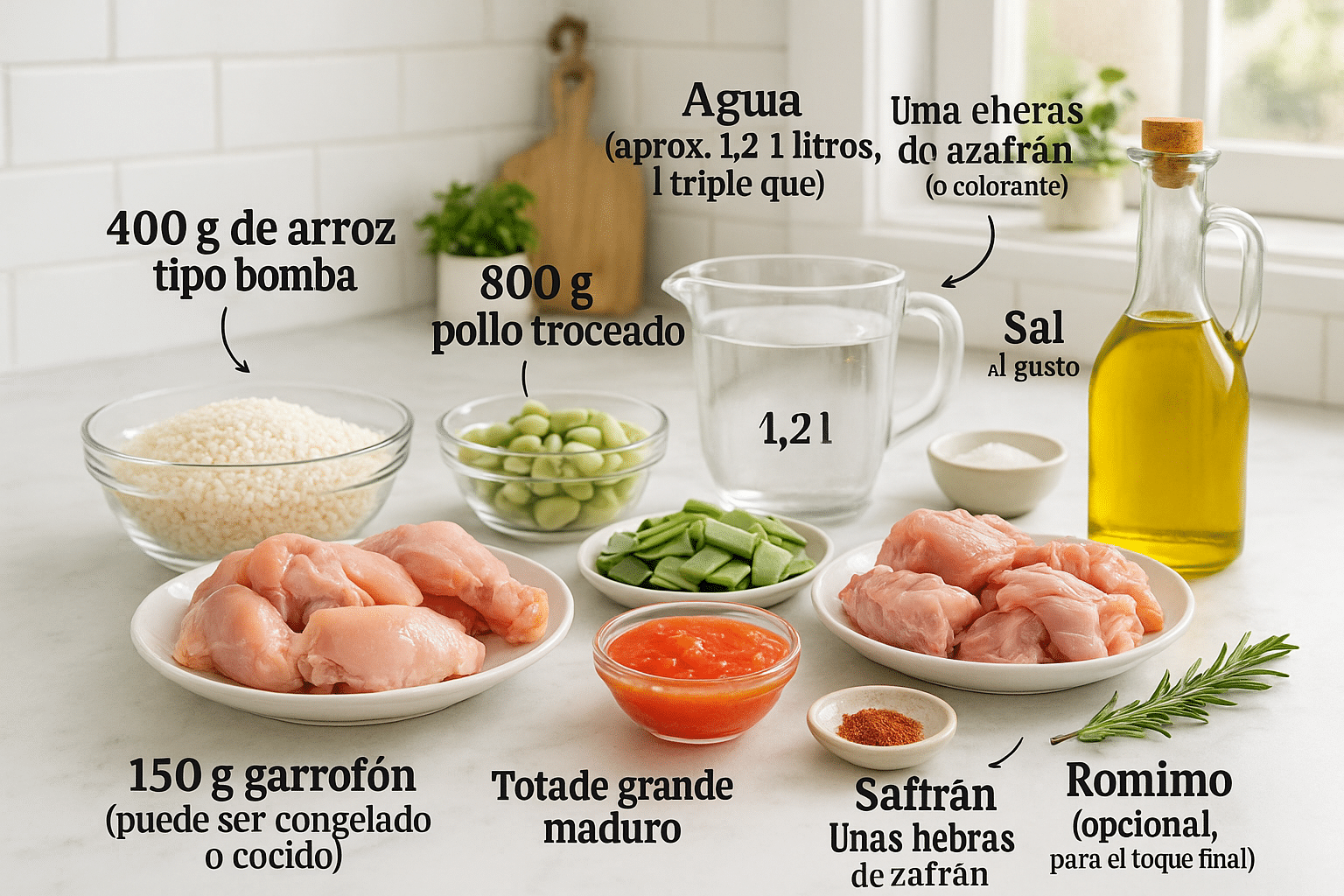 Receta de Paella Valenciana Tradicional Ingredientes