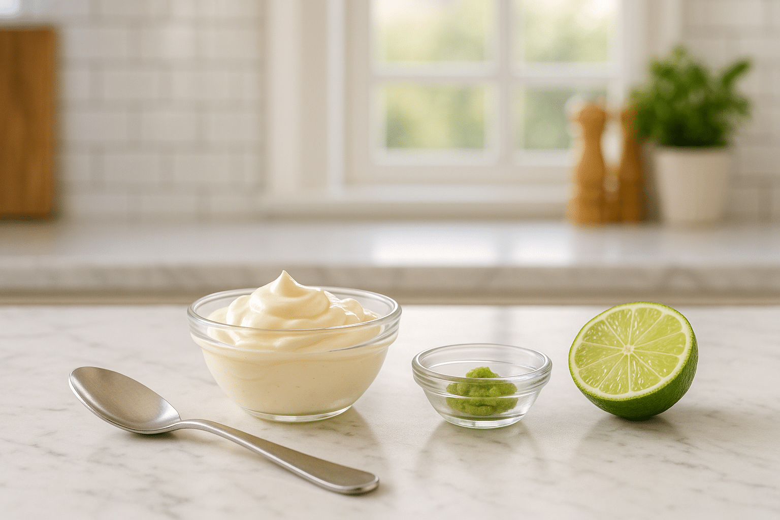 Para la mayonesa de wasabi:
