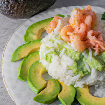 Arroz Blanco con Gambas, y Aguacate