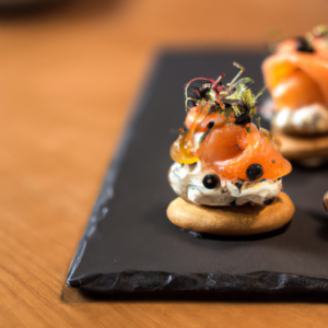 Canapes de salmon,tintado