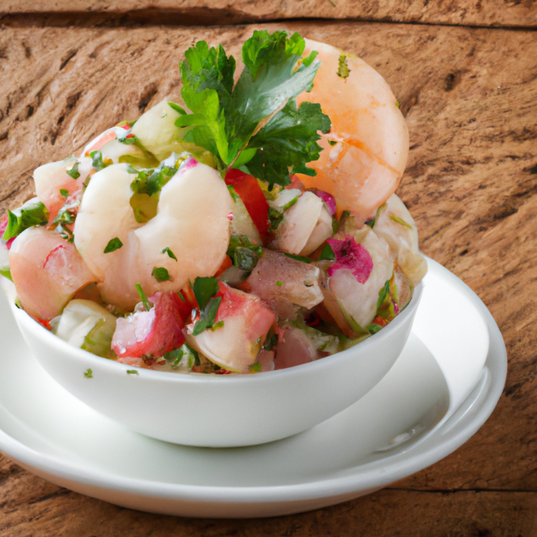 Ceviche, de gambas frescas