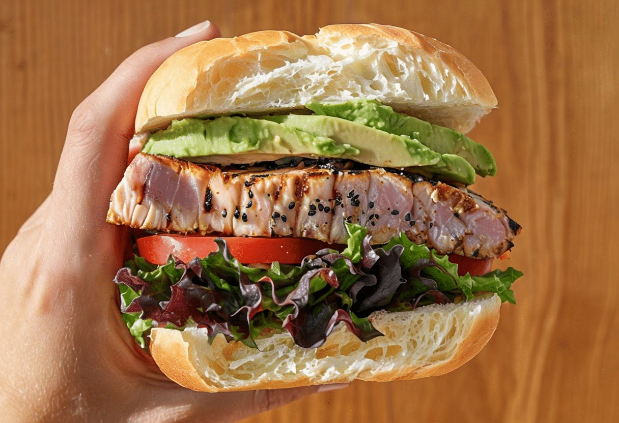 Hamburguesa de Atun con Mayonesa de Wasabi