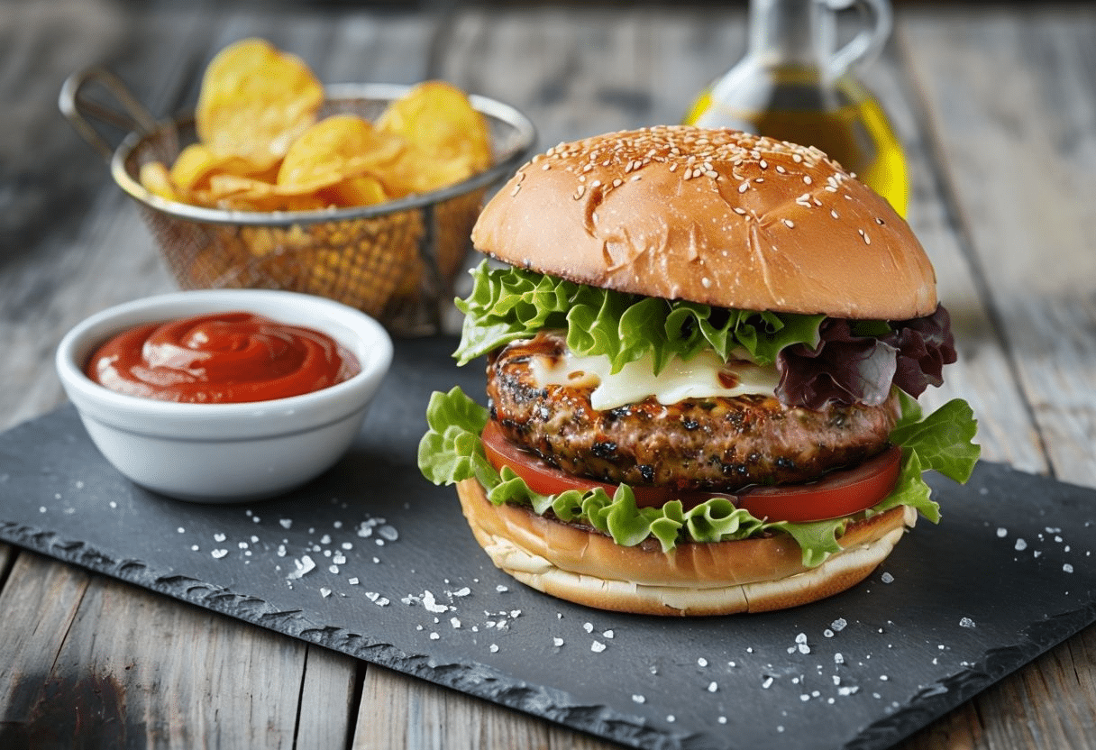Hamburguesa de Atun con Mayonesa de Wasabi