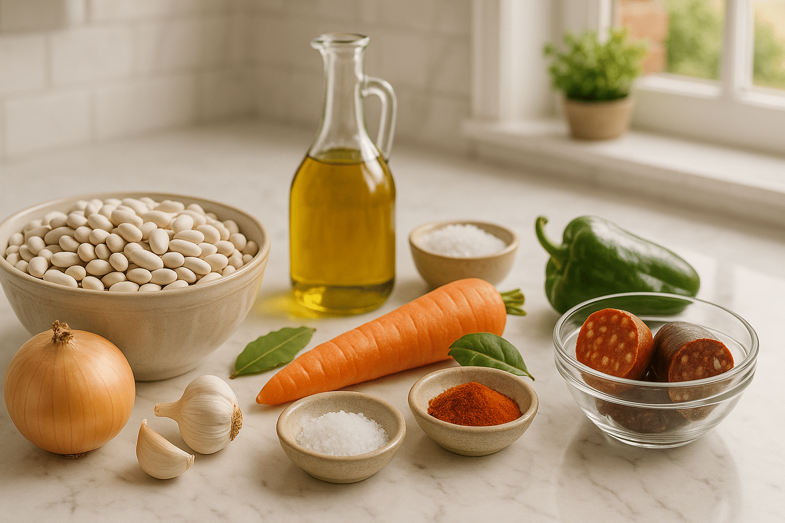 Ingredientes para preparar Alubias Estofadas