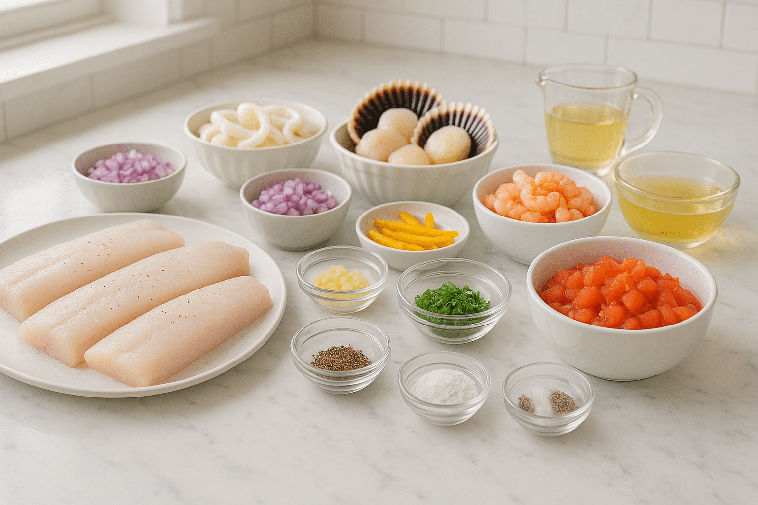 Ingredientes para el Pescado a lo Macho