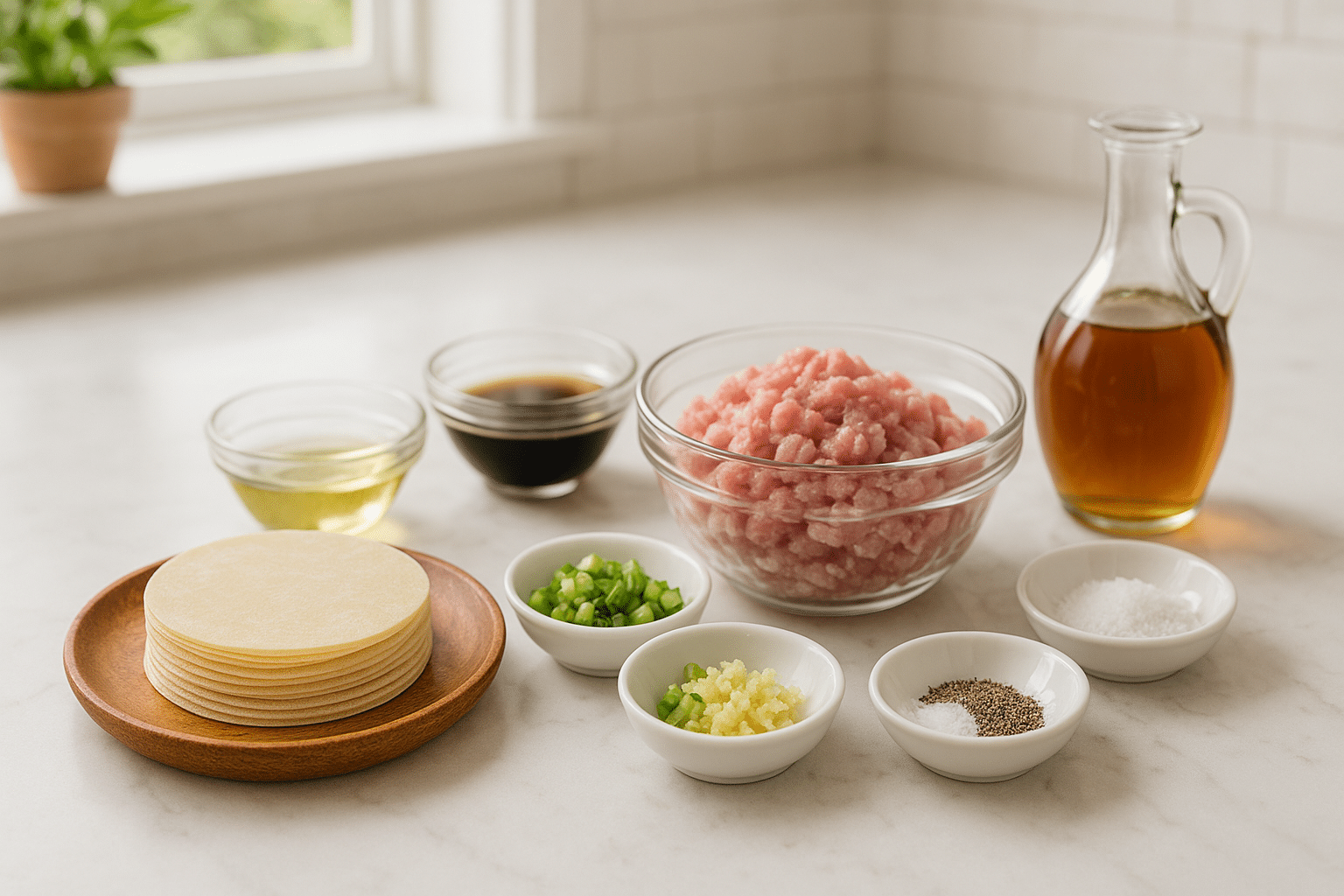 Ingredientes para el Wan Tun Frito