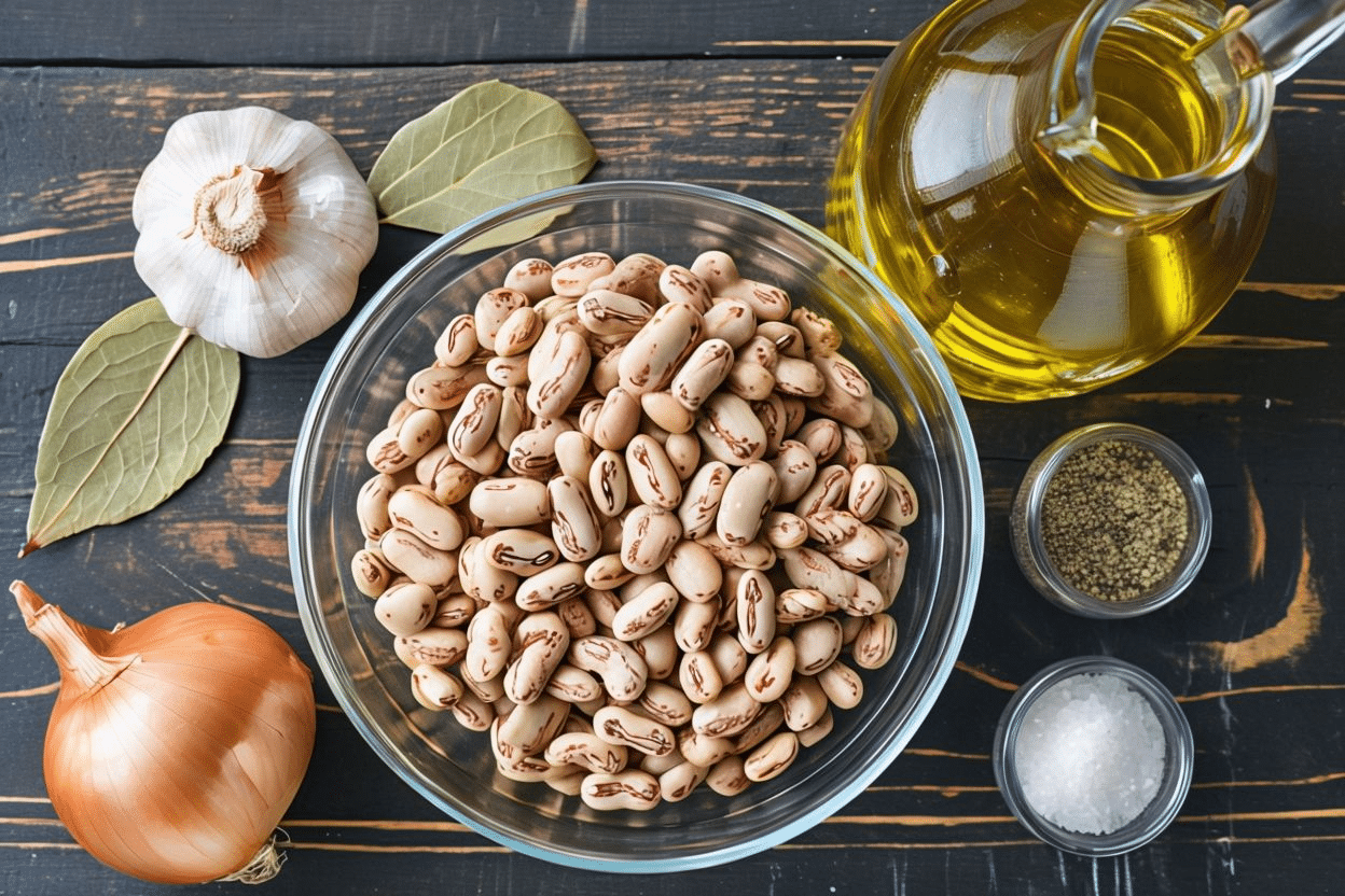 ingredientes de receta de frijoles
