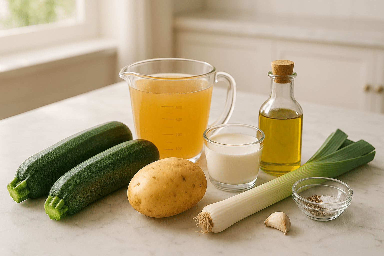 Ingredientes para la Crema de Calabacin Thermomix