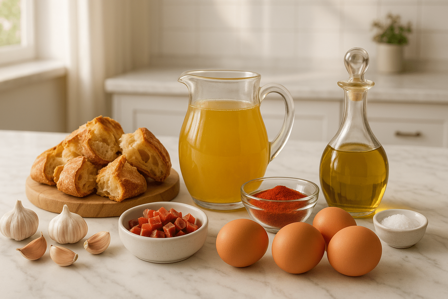Ingredientes para Sopa de Ajo Receta de la Abuela