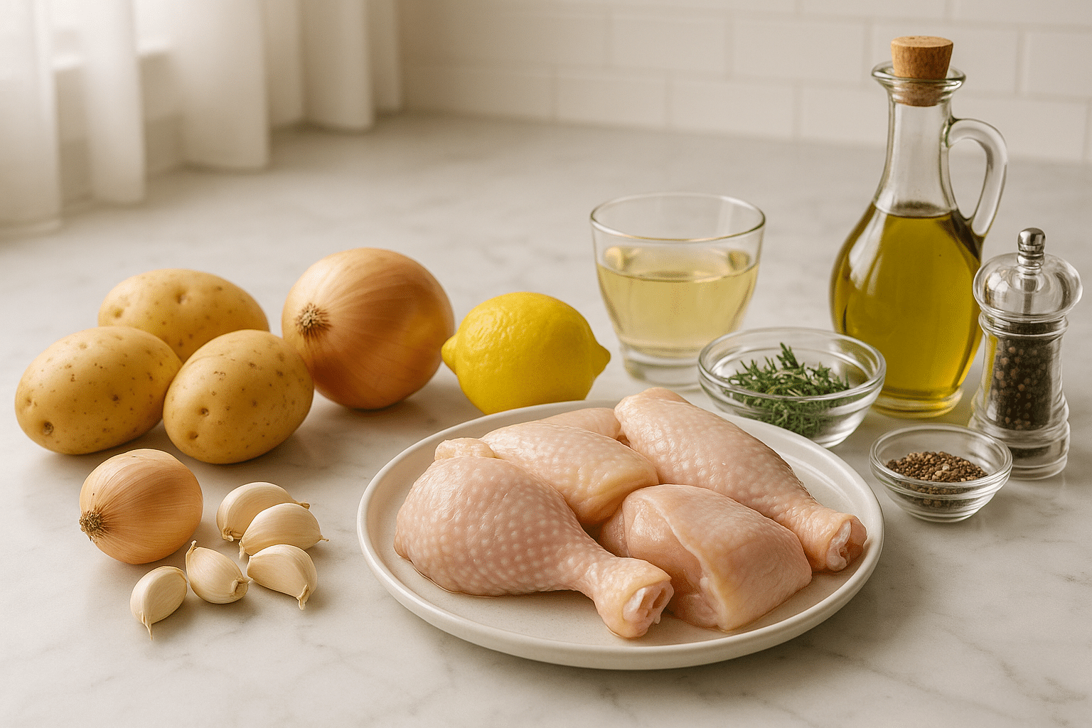 Ingredientes para preparar Pollo al Horno con Patatas