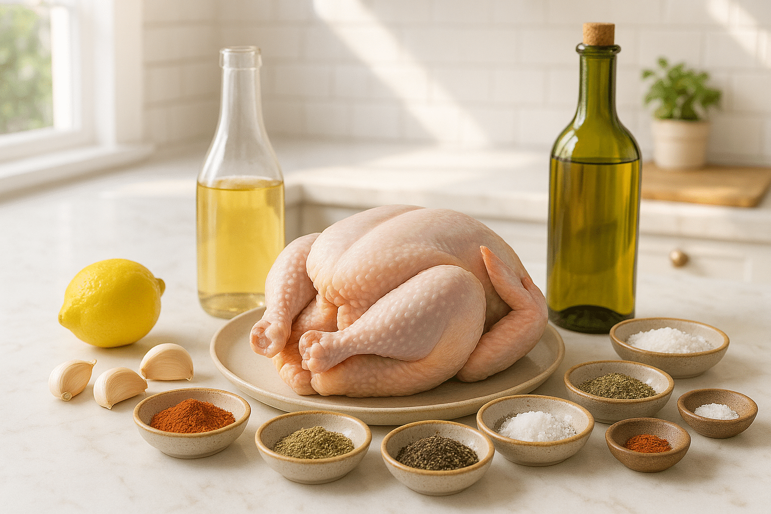 Ingredientes para hacer Pollos Asados
