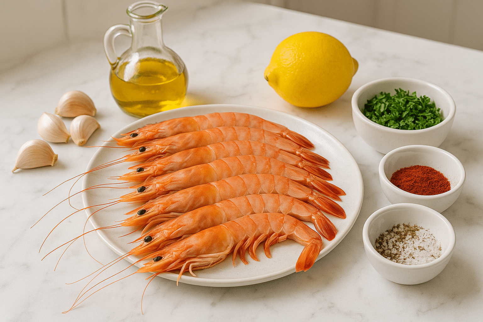 Ingredientes para preparar Gambones al Horno