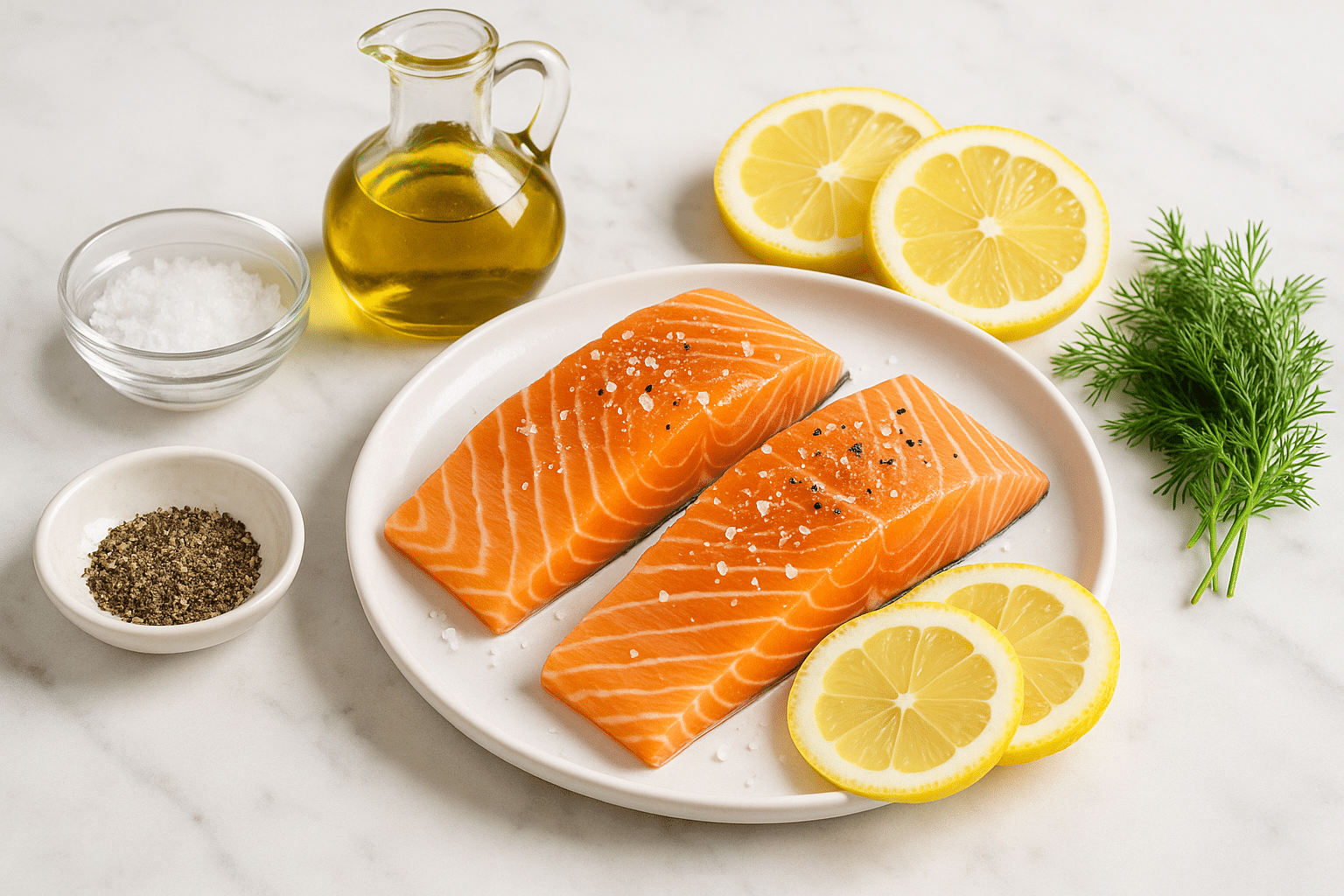 Ingredientes para hacer salmón a la plancha