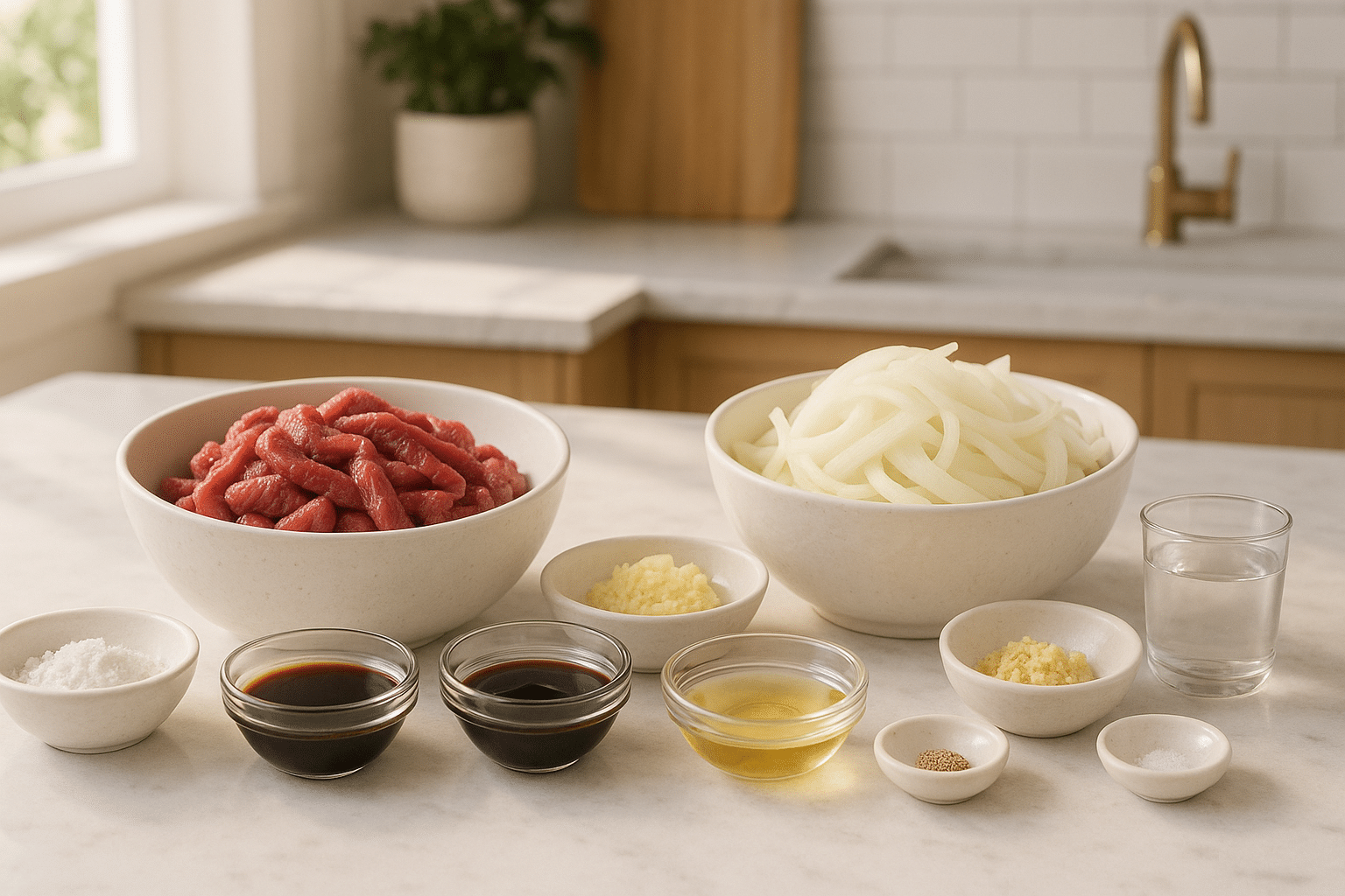 Ingredientes para preparar Ternera con Cebolla Estilo Chino