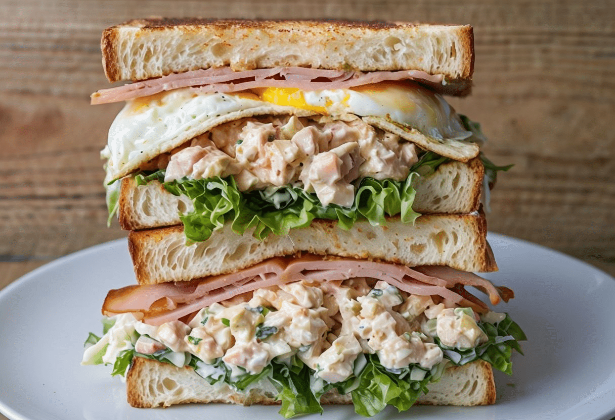Sandwich caliente de pollo y queso