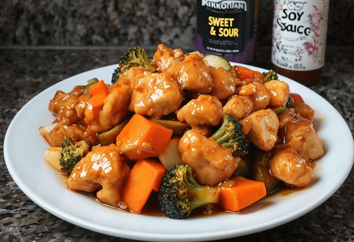 Pollo estilo oriental con verduras