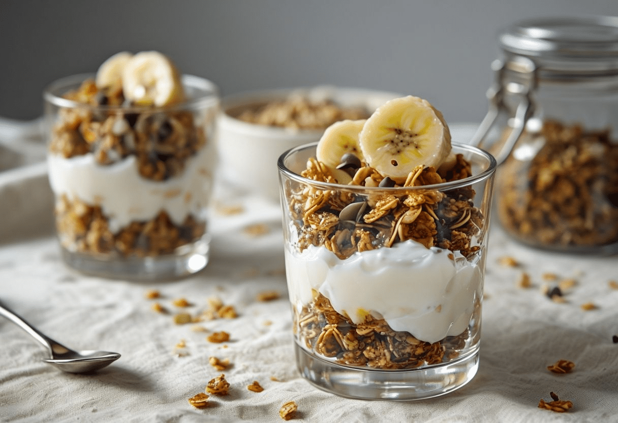 Yogur con granola y miel