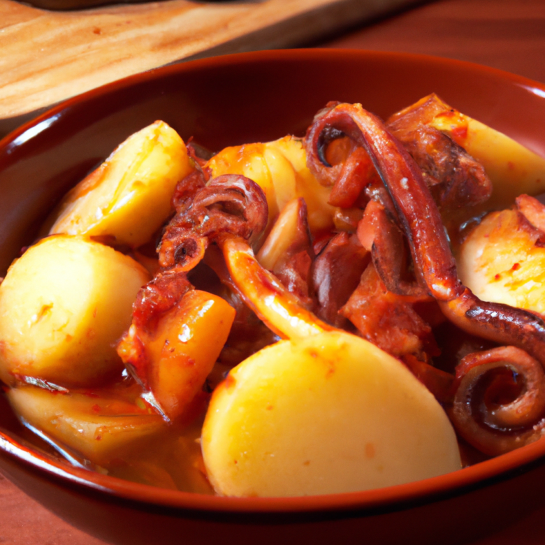 guiso de patatas con calamares