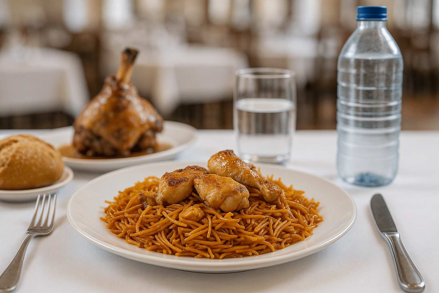 Fideuá de Pollo con Fideos Finos