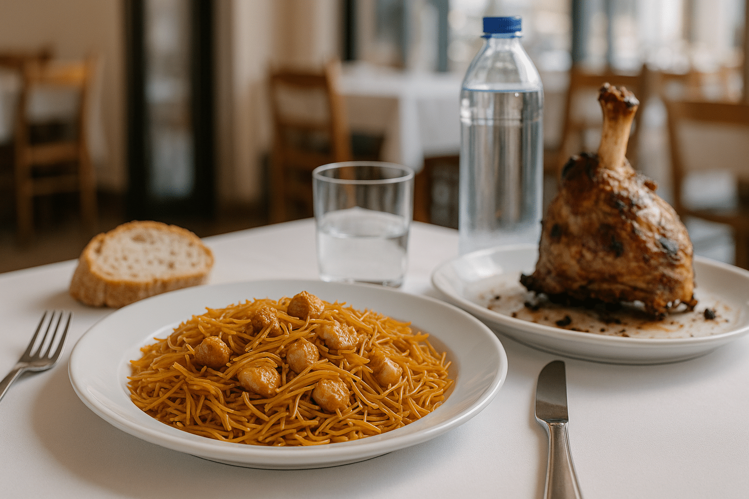Fideuá de Pollo con Fideos Finos