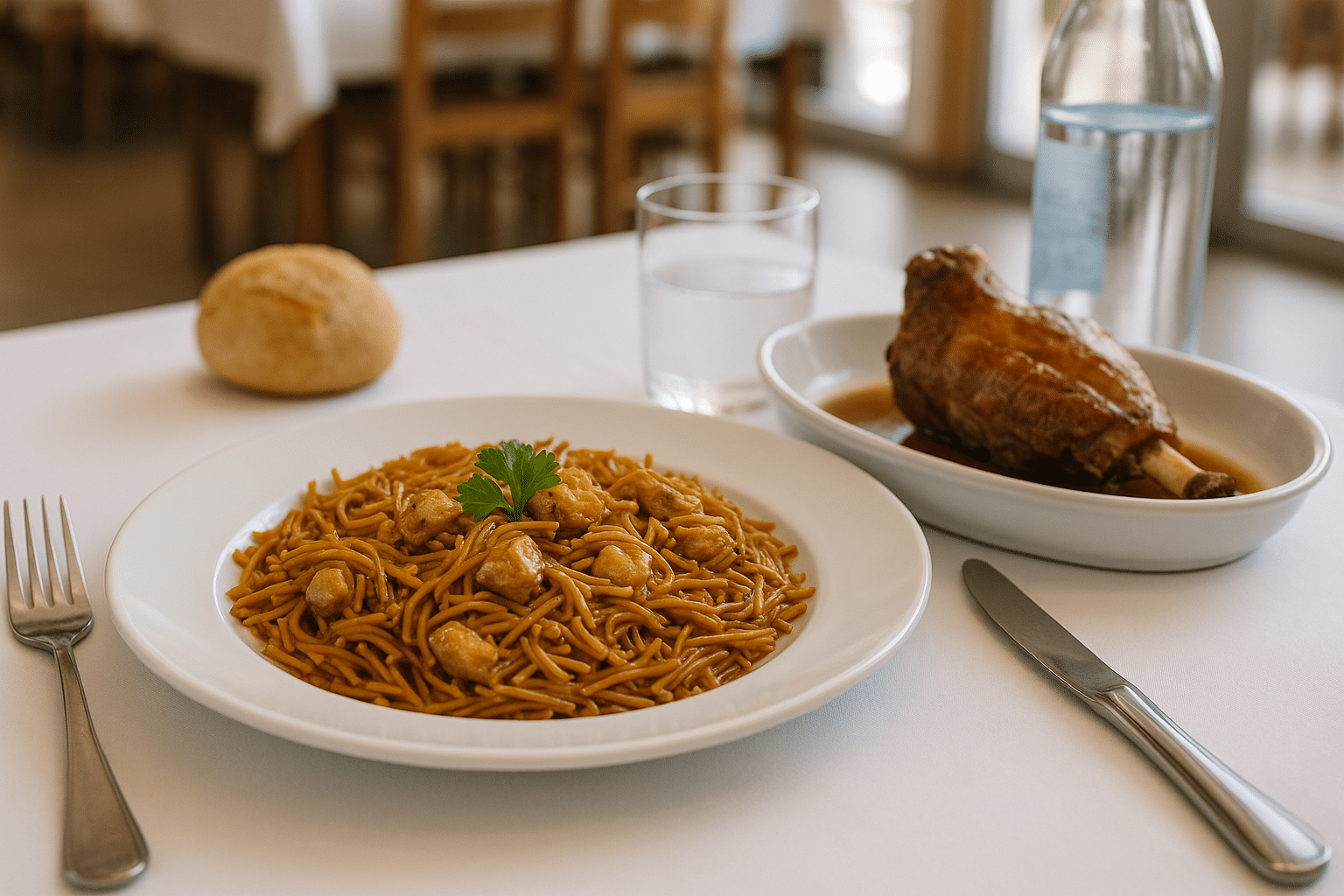 Fideuá de Pollo con Fideos Finos
