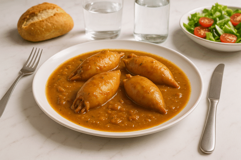 Calamares rellenos en salsa