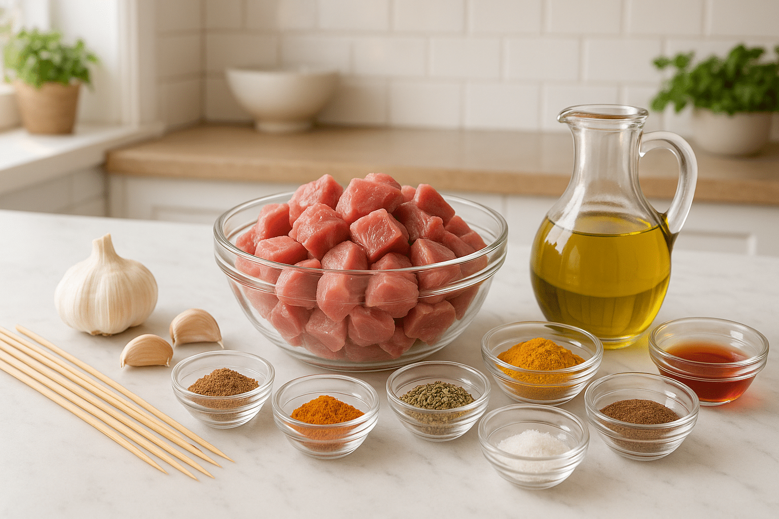 Ingredientes para preparar Pinchos Morunos